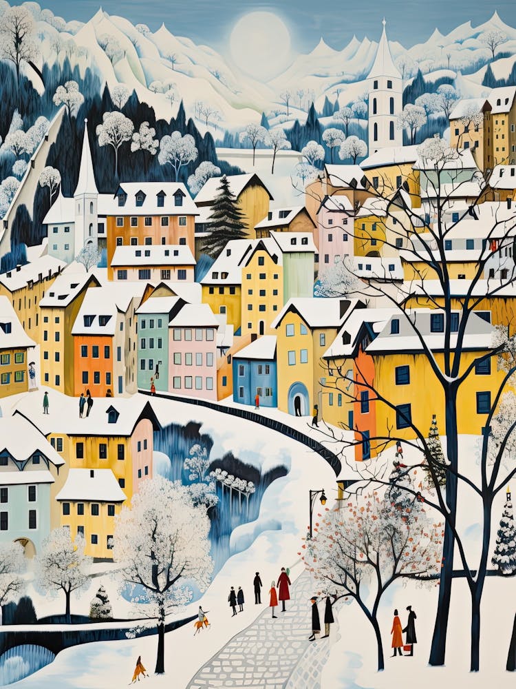 Winter Snow Lucerne   Switzerland Snow Illustration 1