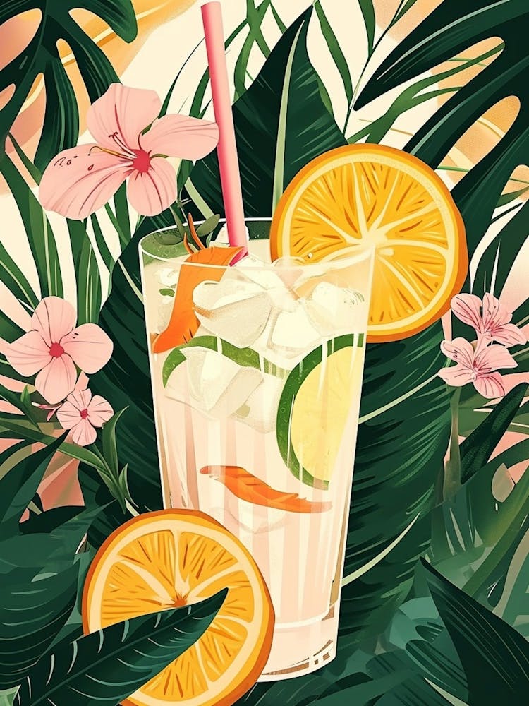 Art Deco Tropical Cocktail