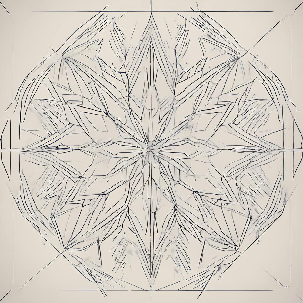 0 Symmetry, Snowflakes, Minimal Line Drawing 4 Art P Esrgan V1 X2plus