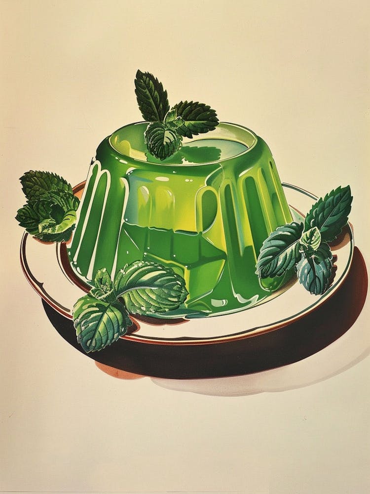 Vibrant Green Jelly Vintage Retro Illustration 3