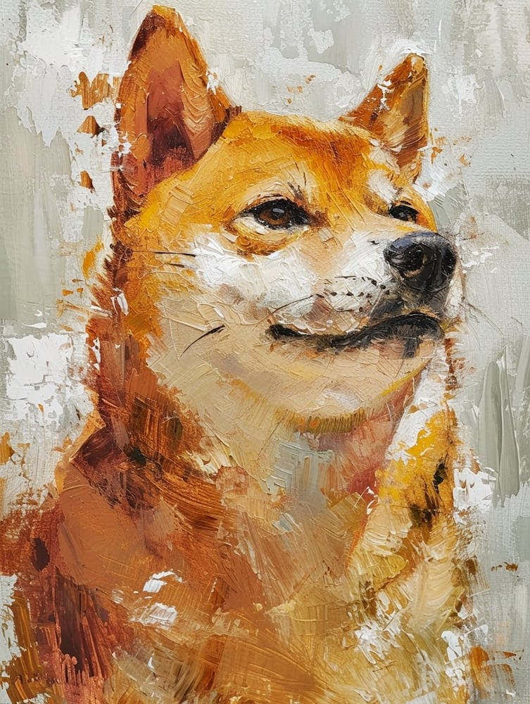 Shiba Inu Acrylic Painting 7