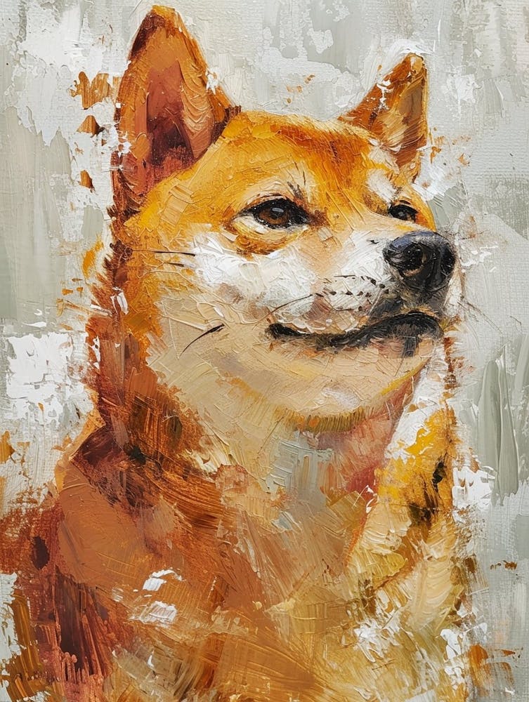 Shiba Inu Acrylic Painting 7