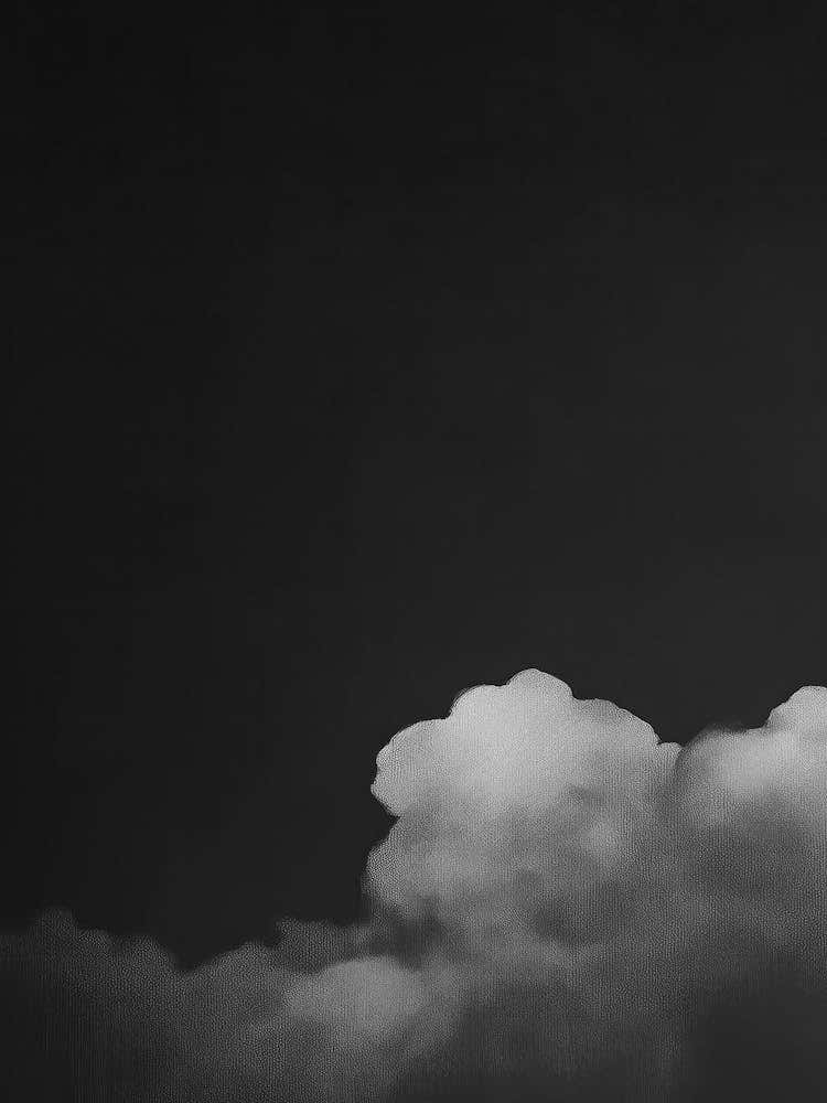 Cloud Wall Art Painting Black Night Sky Print Detail A