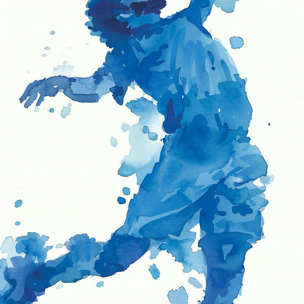 Watercolor Of A Soccer Player