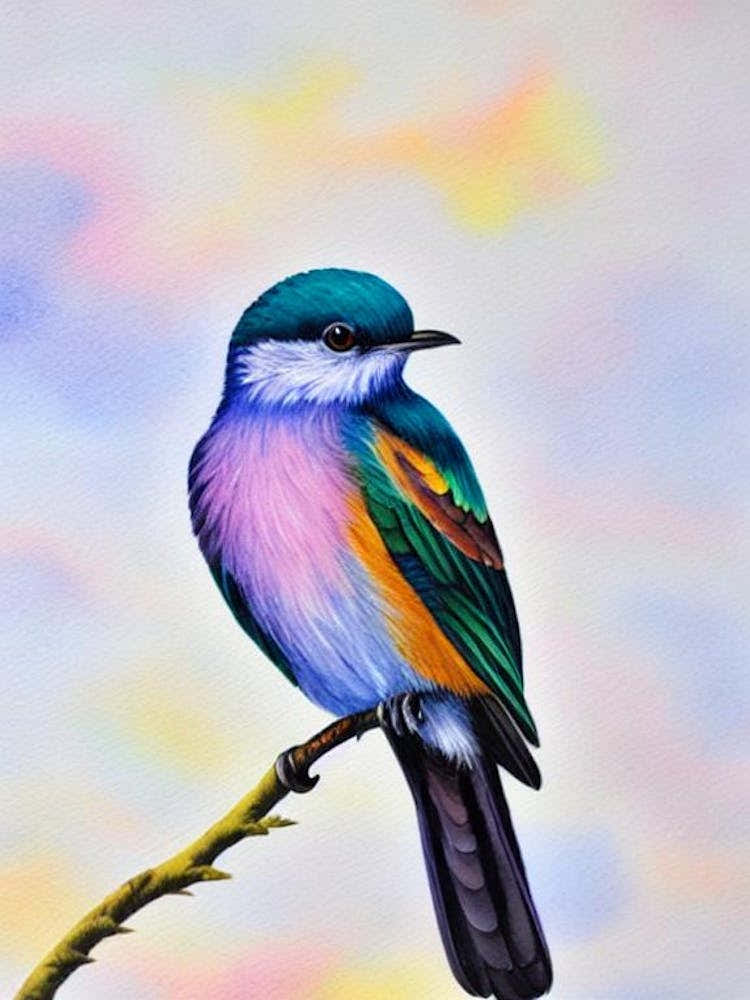 Cuckoo 3 Watercolour Bird