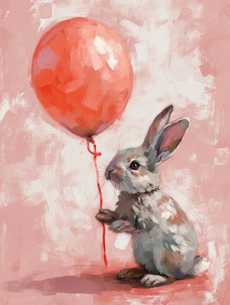 Cute Rabbit 11 With Balloon