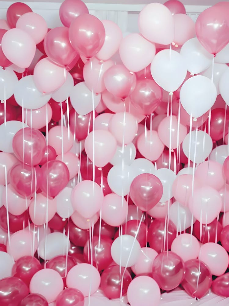 Pink And White Balloons