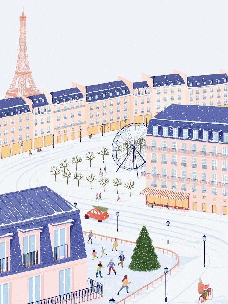 Christmas In Paris Illustration