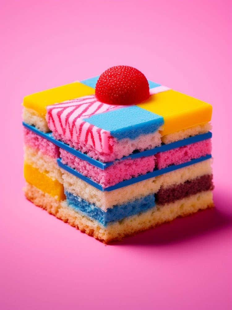 Photographic Abstract Batternberg Cake Pop Art