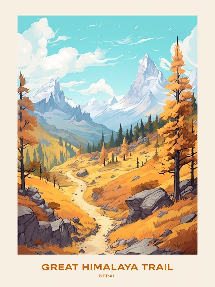 Great Himalaya Trail Nepal Hike Poster
