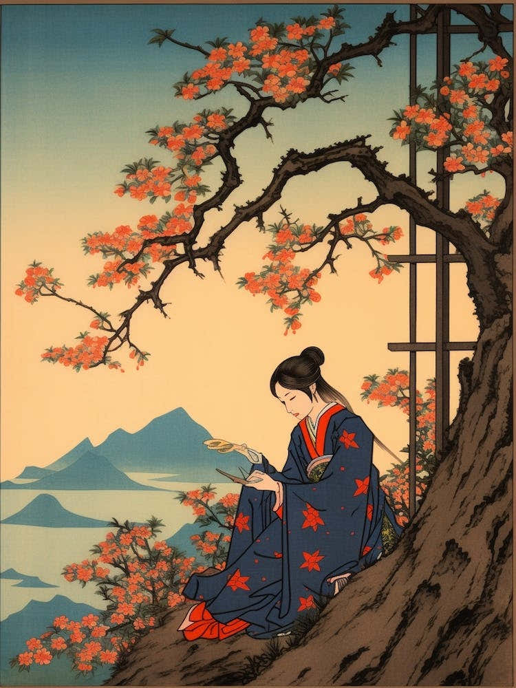 Mount Kurodake, Japan Vintage Travel Art 2