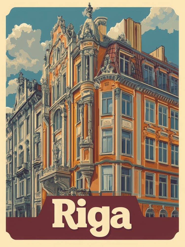 Aihrgdesign A Vintage Travel Poster Of Riga 1