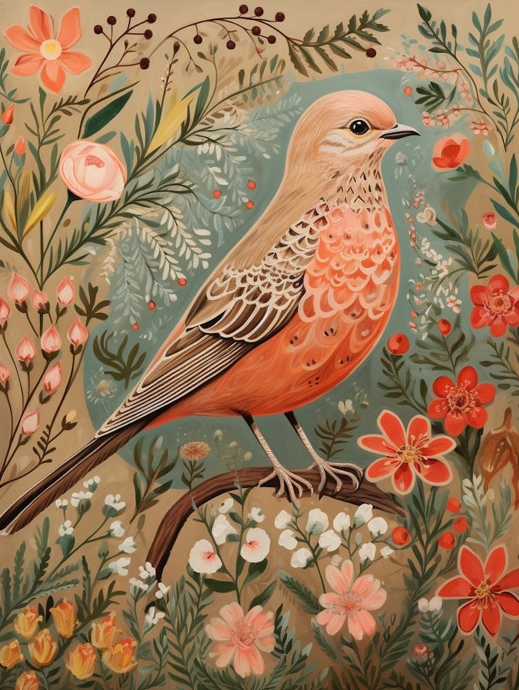Finch 3 Detailed Bird Painting