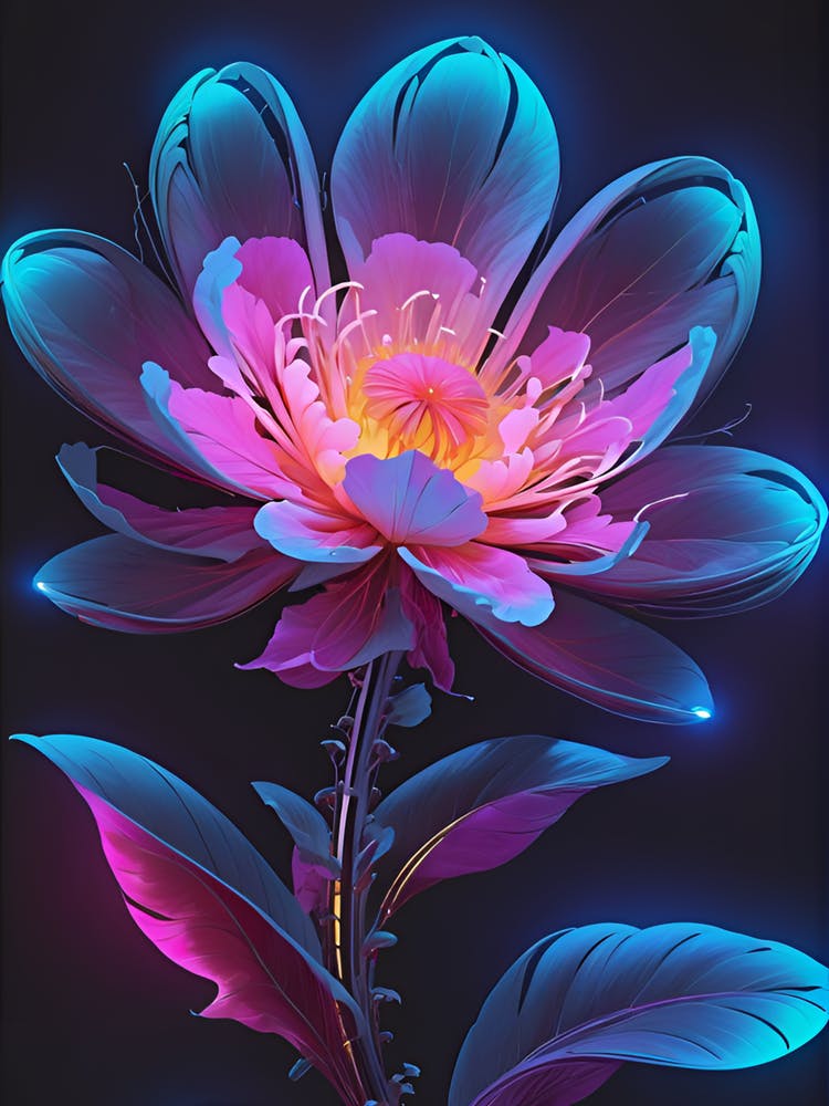 Illuminating Nature In Neon Harmony