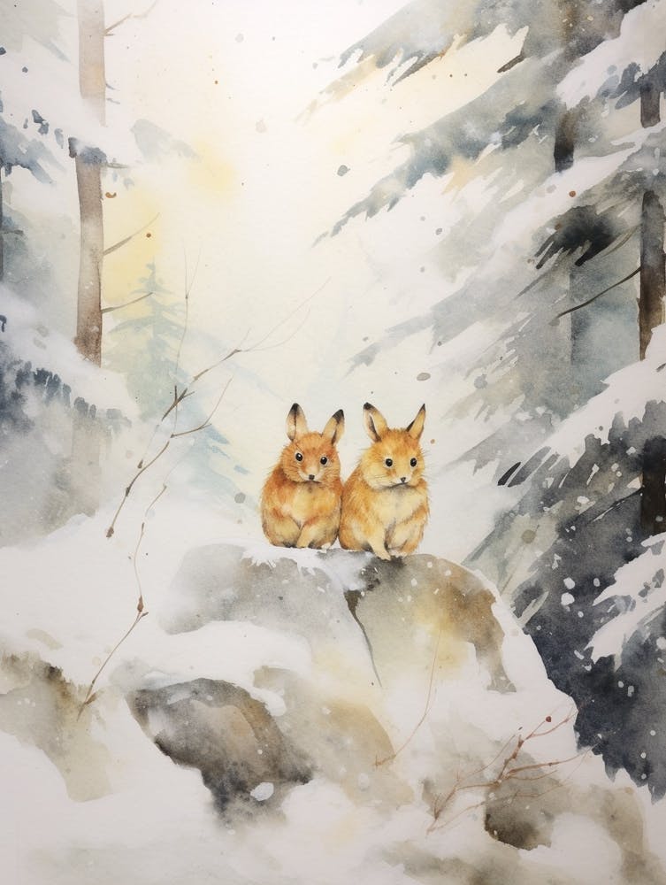 Winter Watercolour Pika 3