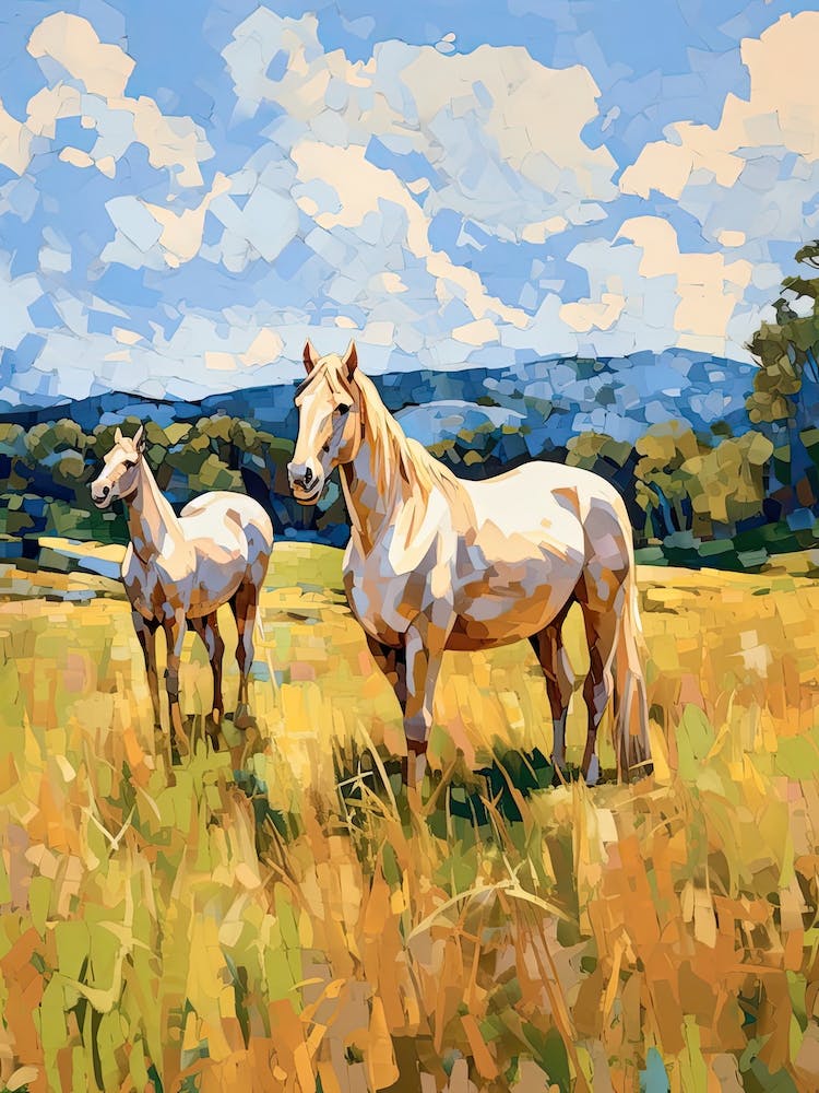Horses Painting In Blue Ridge Mountains Virginia, Usa 4