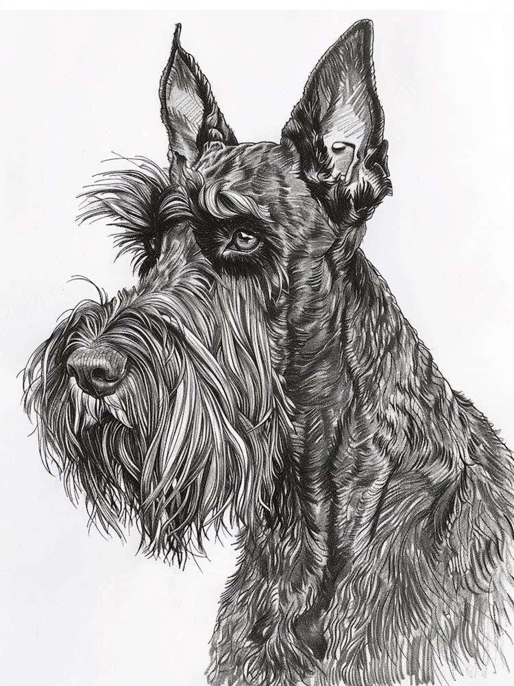 Giant Schnauzer Line Sketch 1
