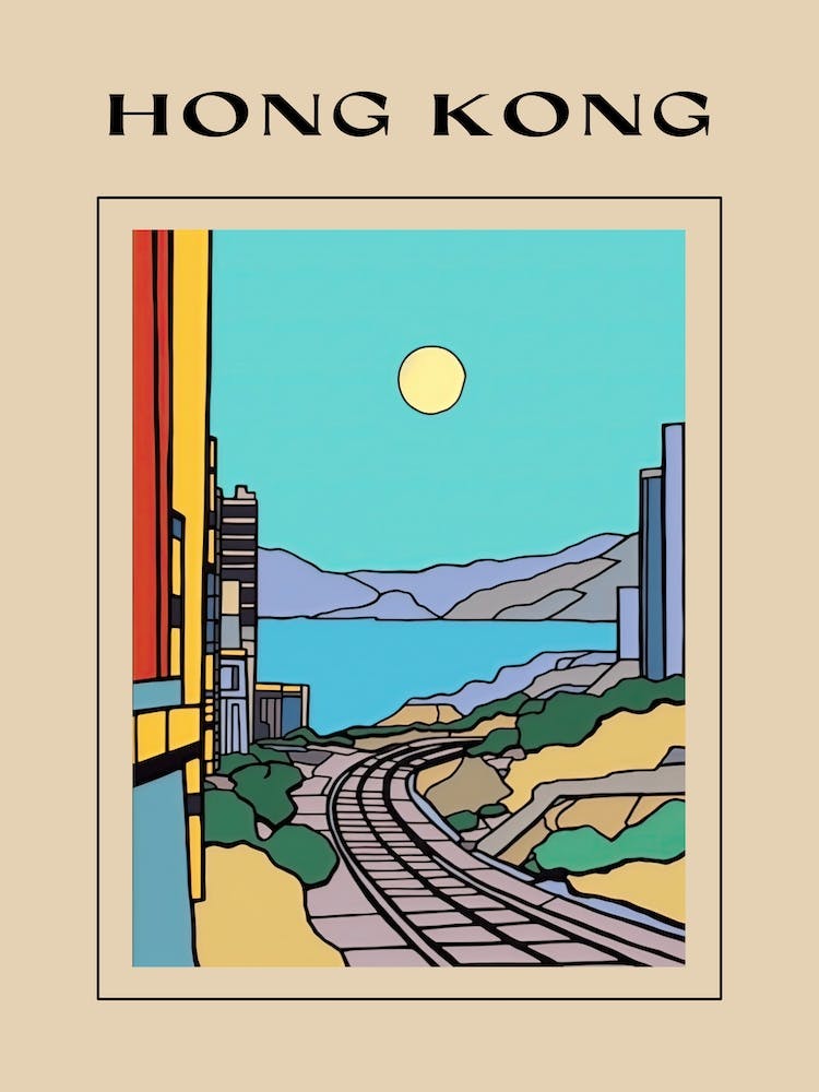 Minimal Design Style Of Hong Kong, China 4 Poster