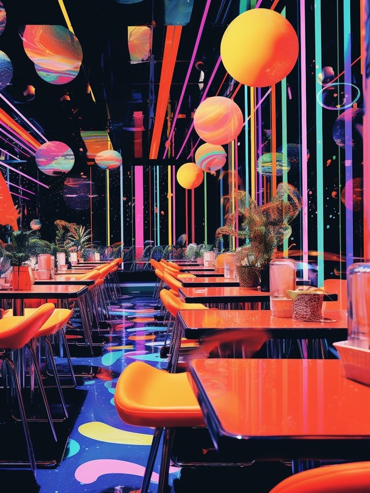 Retro Space Diner Collage