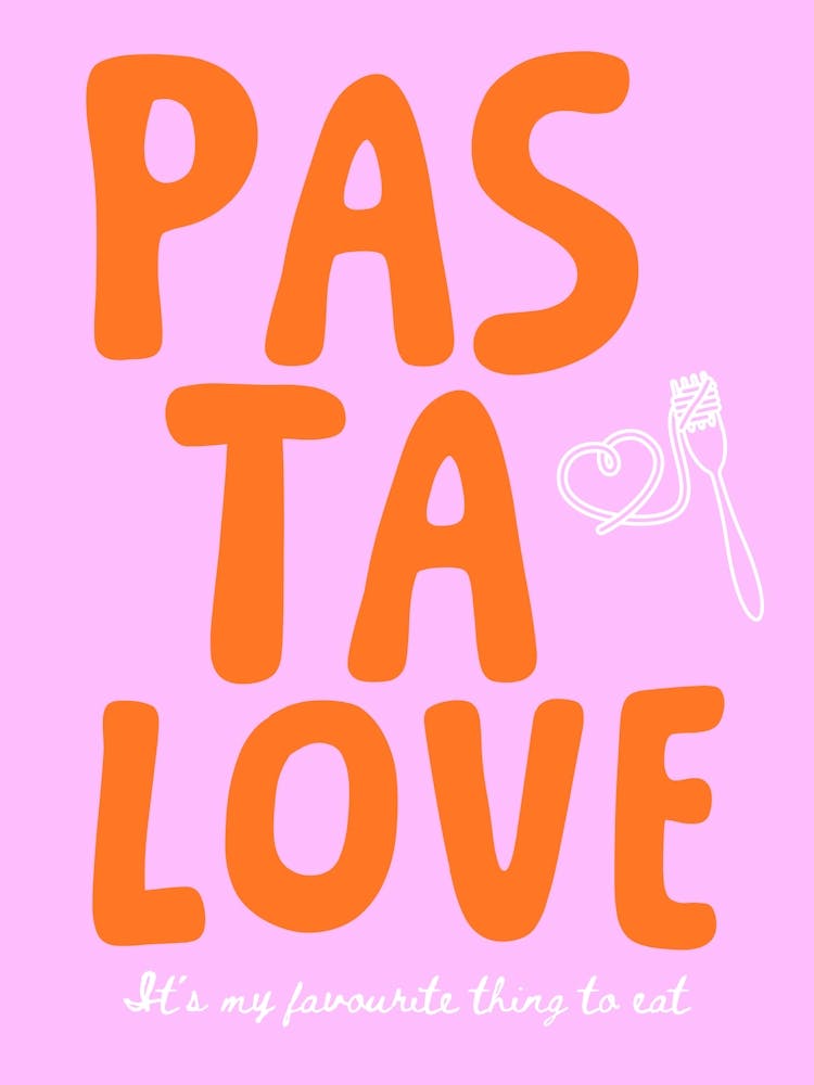 Pasta Love - pink/orange