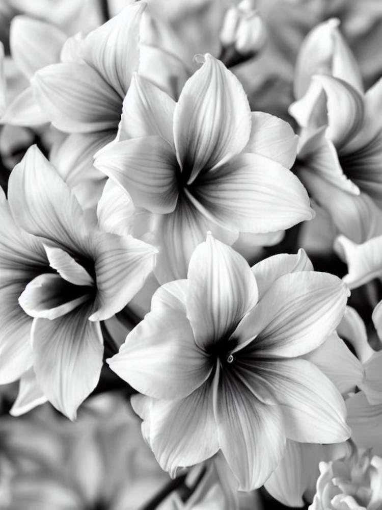 Amaryllis B&W Pencil 1 Flower