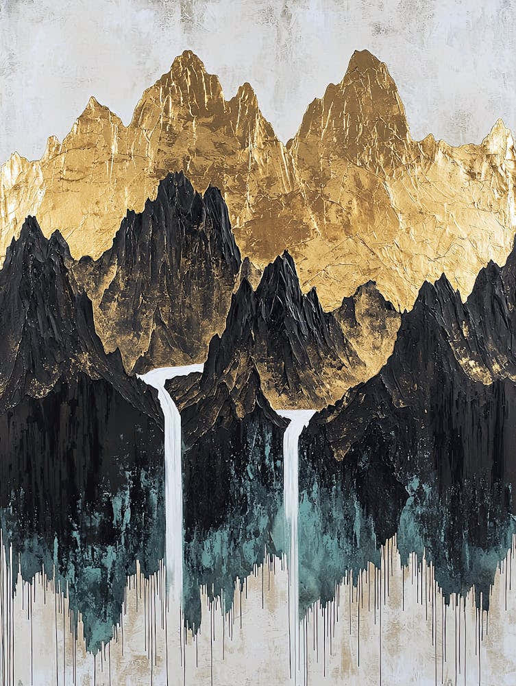 Jura Mountains Golden Peaks - Ethereal Geometry