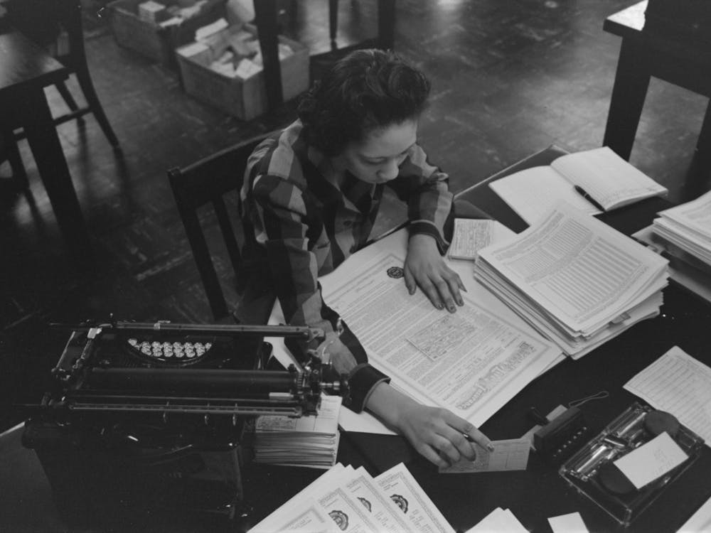 Employee In Insurance Company Office, South Side Of Chicago, Illinois By Russell Lee