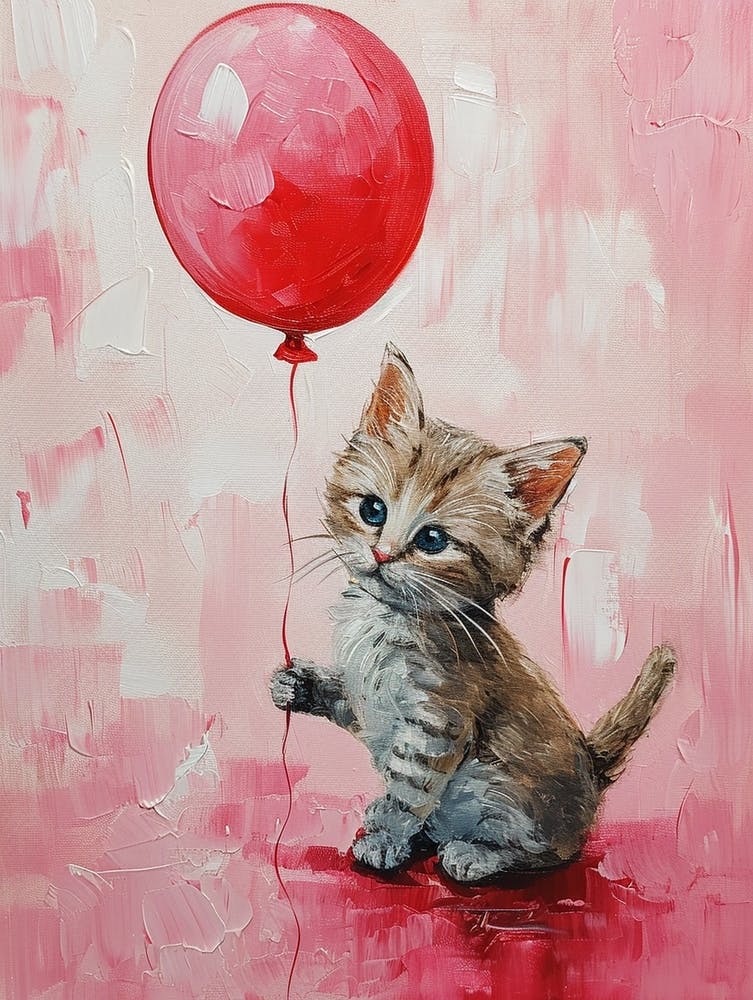 Cute Cat 2 With Balloon