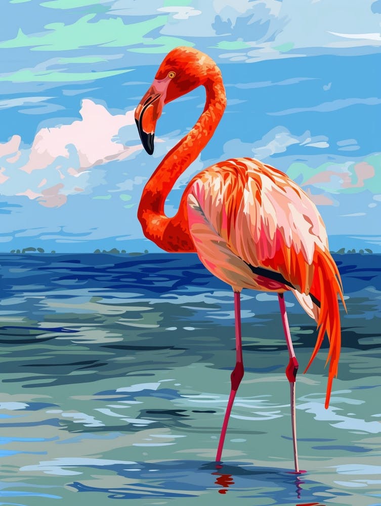 Greater Flamingo East Africa Kenya Tropical Illustration 7