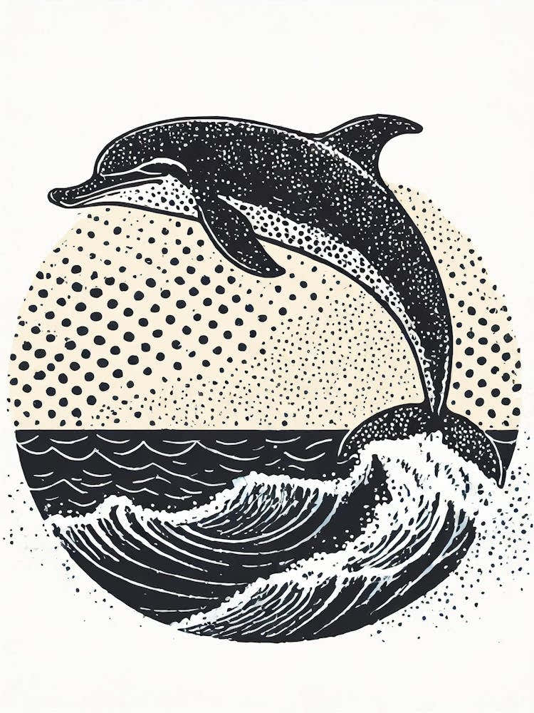 A Playful Dolphin Leaping From Ocean Waves