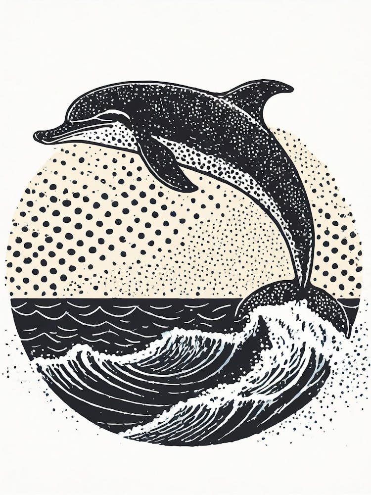 A Playful Dolphin Leaping From Ocean Waves