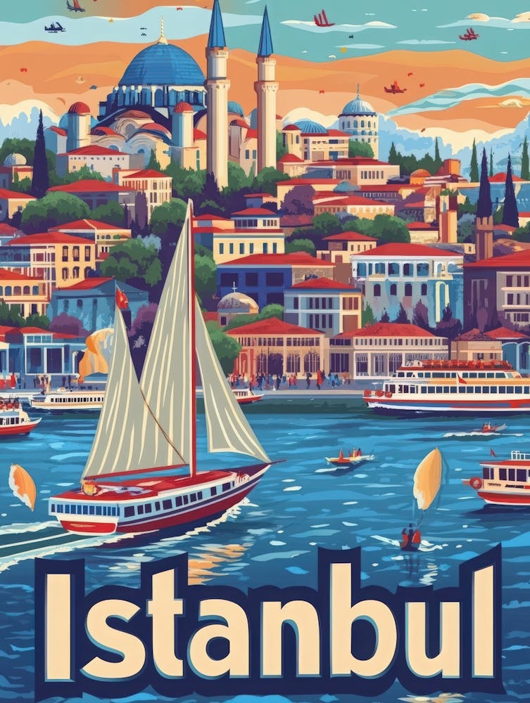 Aihrgdesign A 1970s Inspired Travel Poster For Istanbul 1