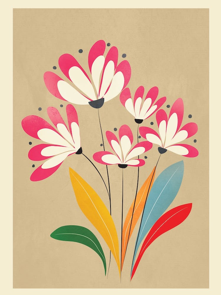 Mid Century Abstract Flowers 02