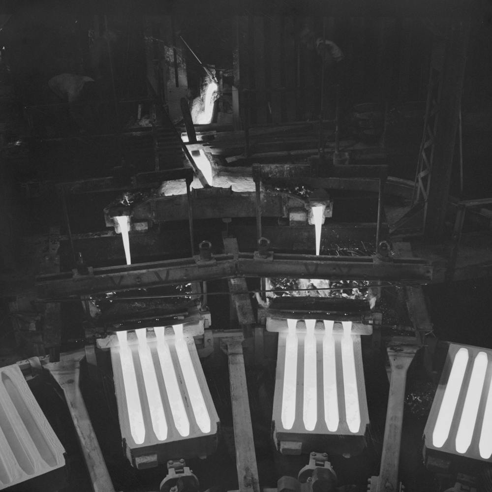 Untitled Photo, Possibly Related To Great Falls, Montana, Anaconda Wire And Cable Company, Pouring Copper 1