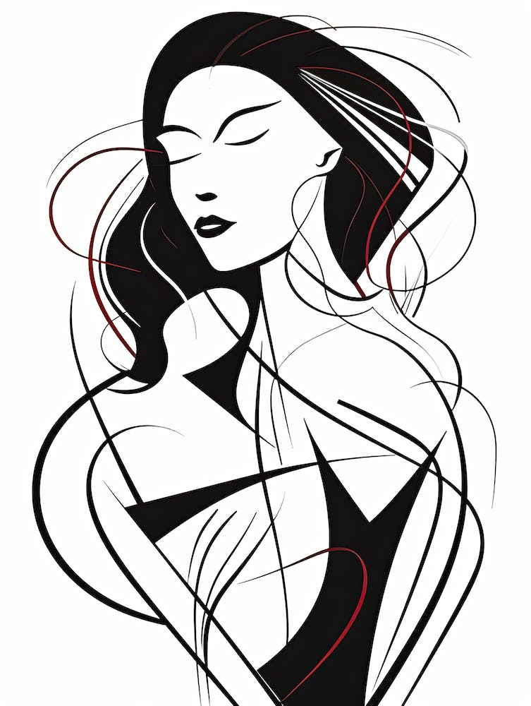 Portrait Of A Woman, lineart