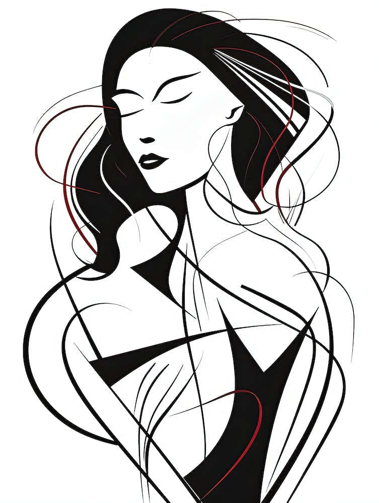Portrait Of A Woman, lineart