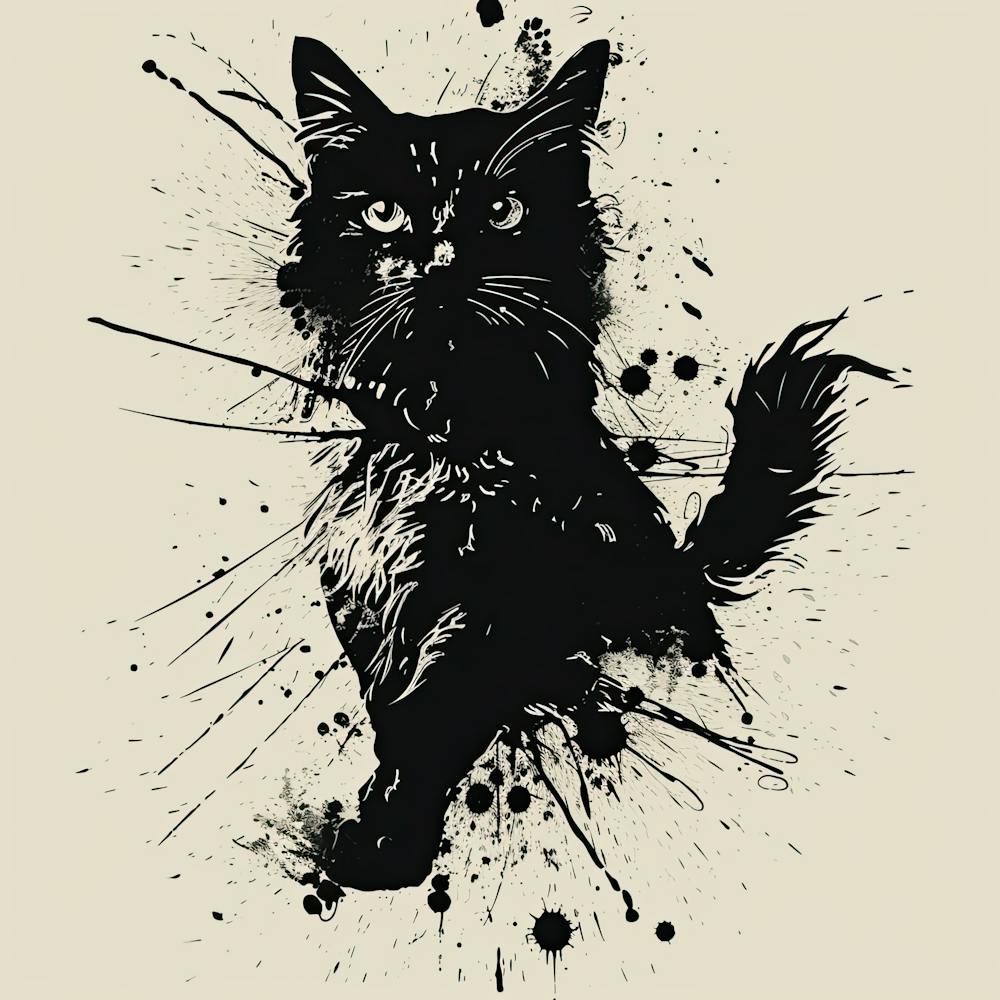 Cat Splatter Painting 1