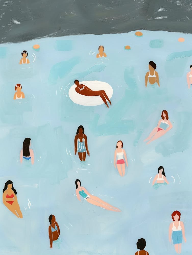 People Swimming In The Blue Lagoon