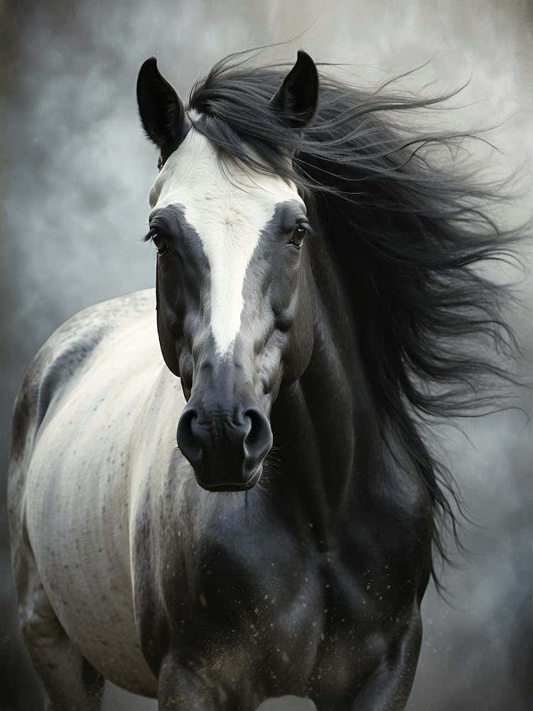Black And White Horse