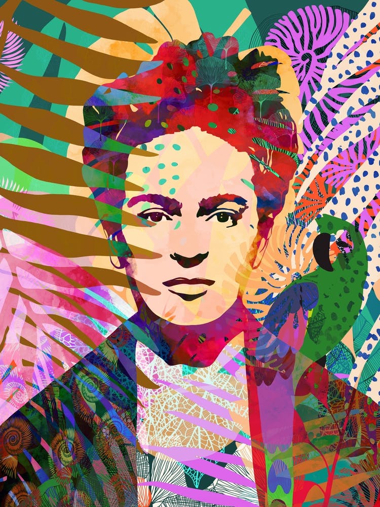 Mexican woman with parrot