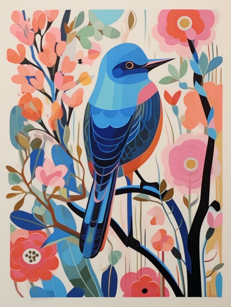 Colourful Scandi Bird Eastern Bluebird 3