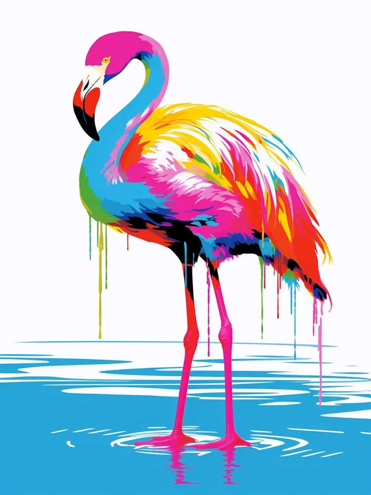 Andy Warhol Style Bird Flamingo 5