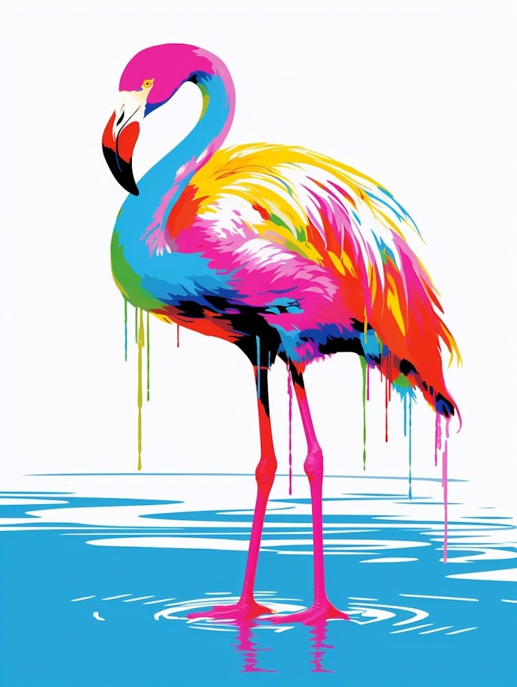 Andy Warhol Style Bird Flamingo 5