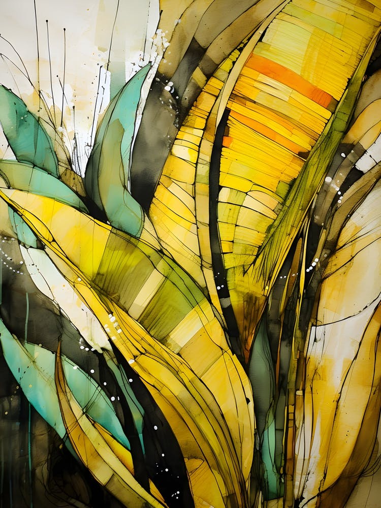 Abstract Banana Leaves