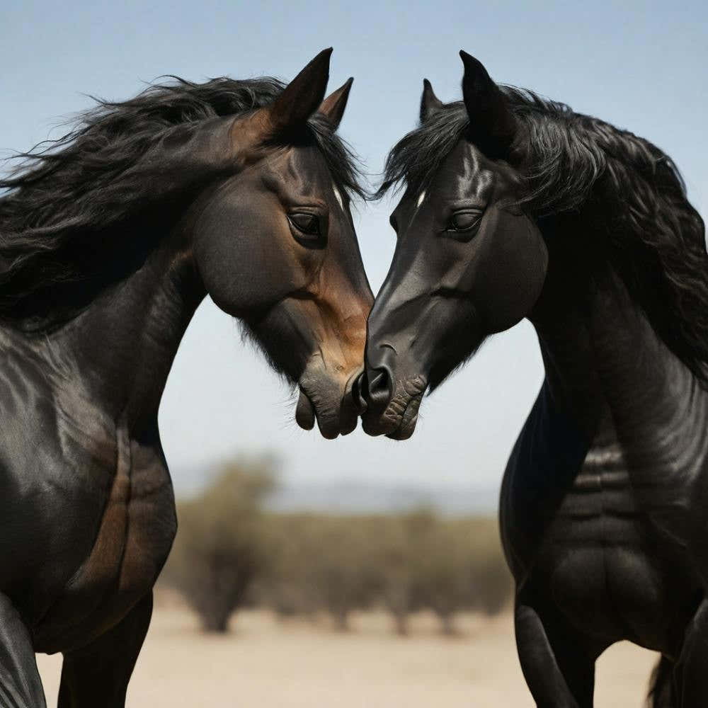 Two Horses Kissing