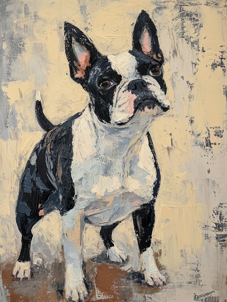 Boston Terrier Acrylic Painting 4