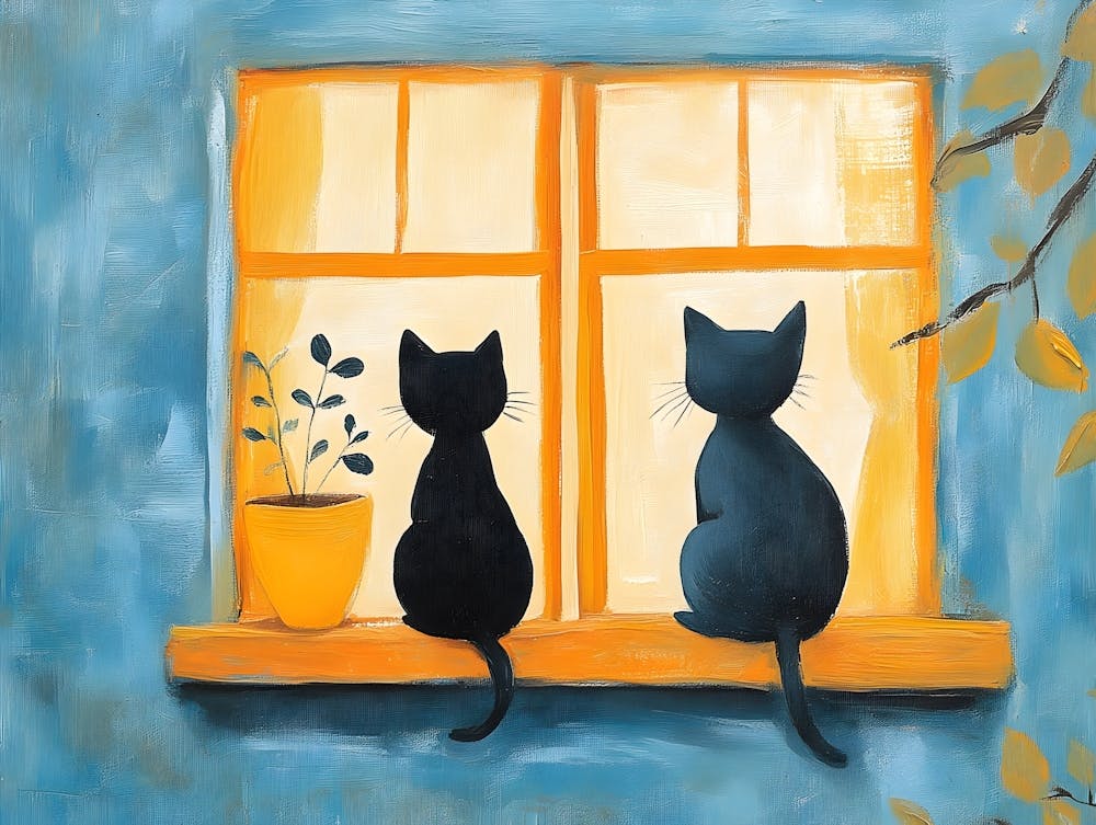 Cats In Window 2