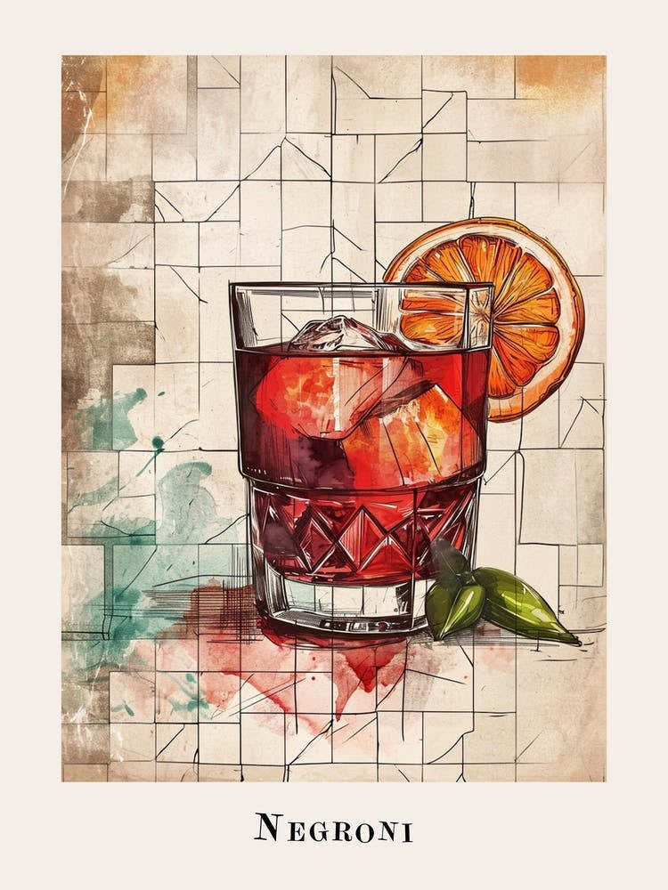 Negroni Illustrative Poster 1