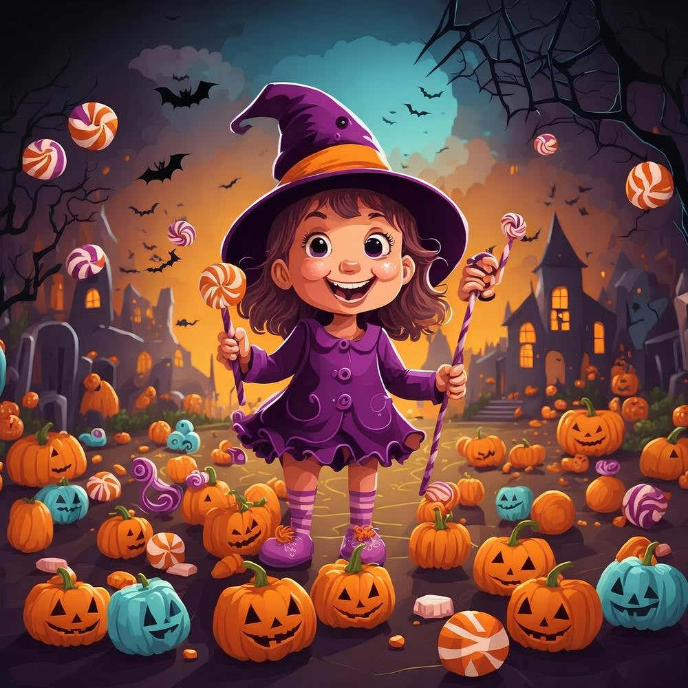 Halloween Fairy With Pumpkins