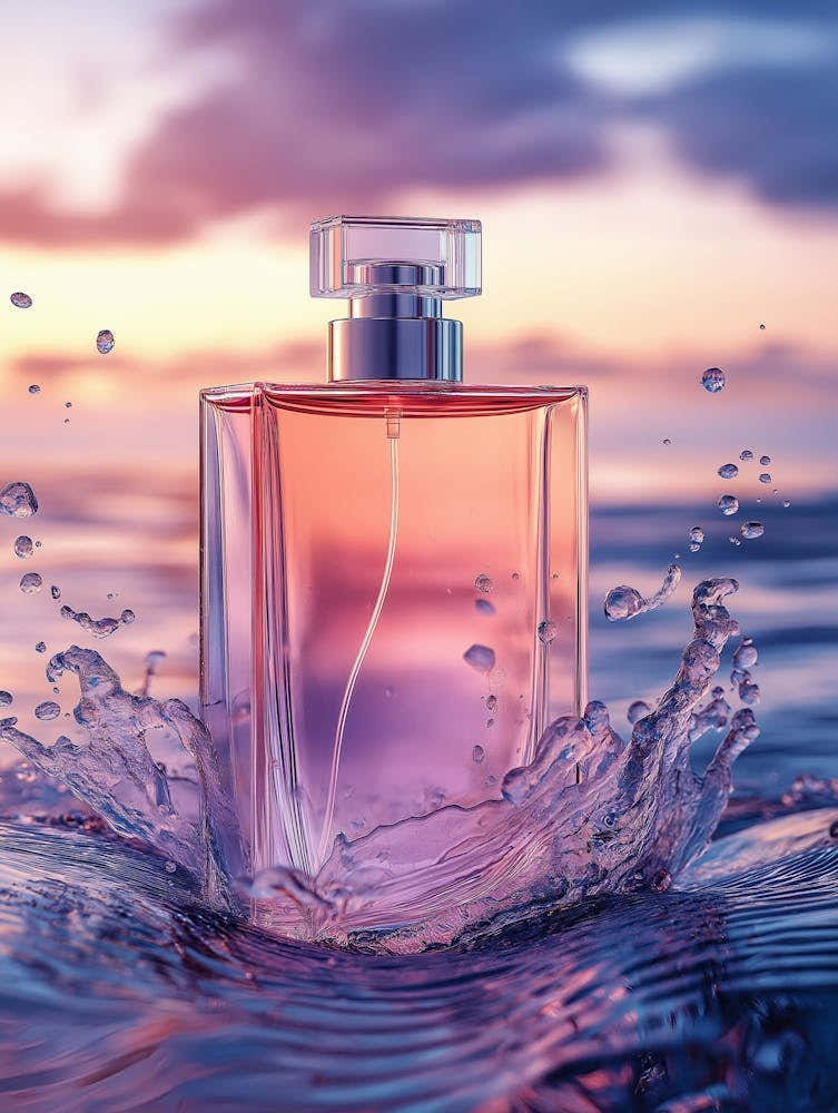 Perfume Bottle In The Water